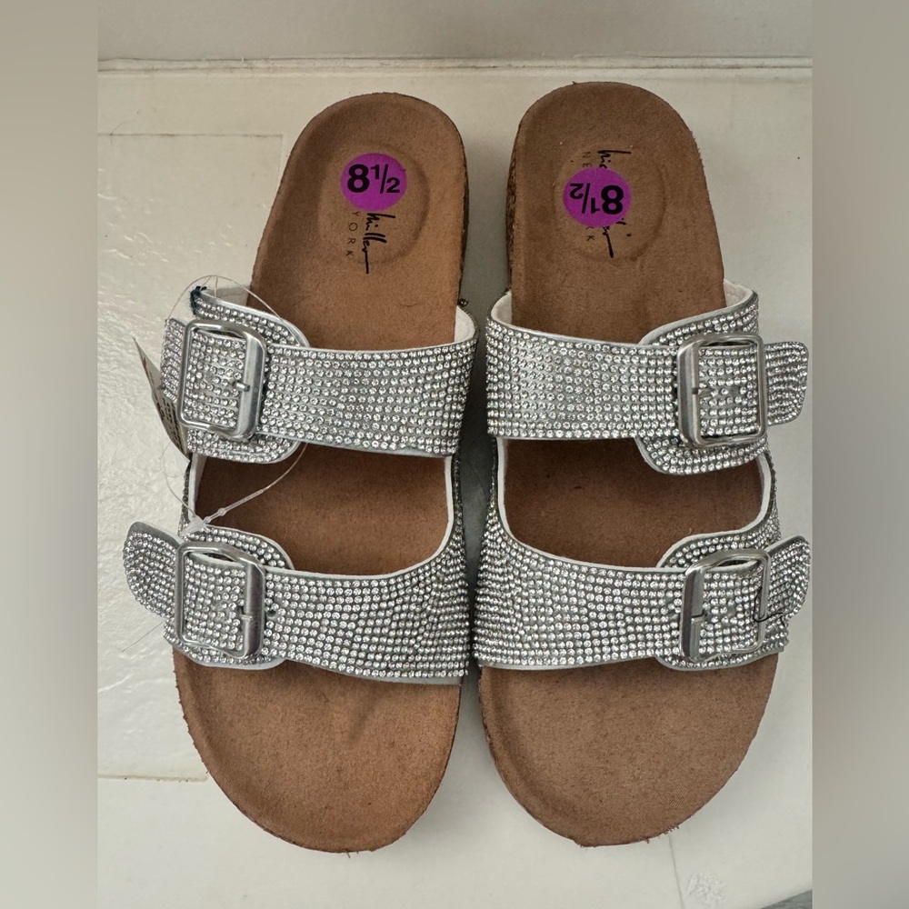 Nicole Miller NWT sparkle rhinestone slides